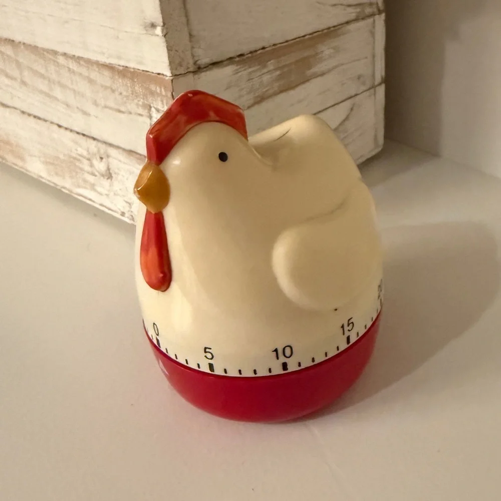 Chicken VTG. Kitchen Timer Mechanical 60 Minute Wind Up Farmhouse Decor (Broken)